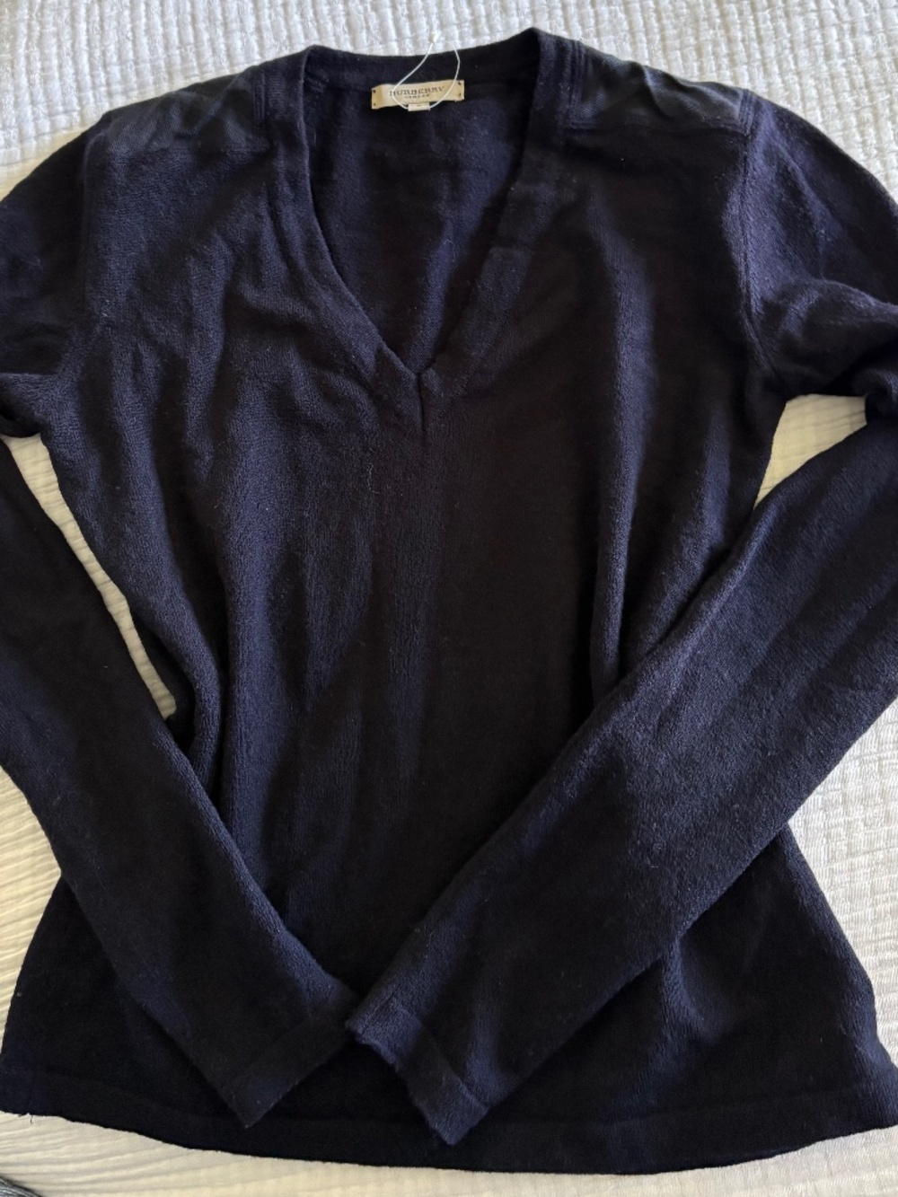 Authentic Burberry Wool Navy Blue Sweater